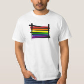 Rainbow Gay Pride Brush Vlag T-shirt (Voorkant)
