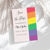 Rainbow Gay Pride Eenvoudig Elegant Minimalistisch Save The Date