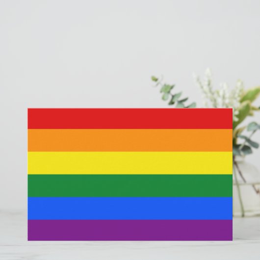 Rainbow Gay Pride Flag Briefpapier (Staand voorkant)