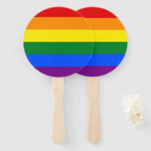Rainbow Gay Pride Flag Handwaaier (Voorkant en achterkant)