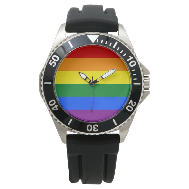 Rainbow Gay Pride Flag Horloge (Voorkant)