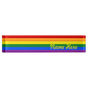 Rainbow Gay Pride Flag Naambordje