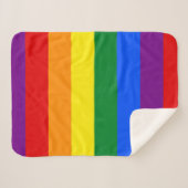 Rainbow Gay Pride Flag Sherpa Deken (Voorkant (horizontaal))