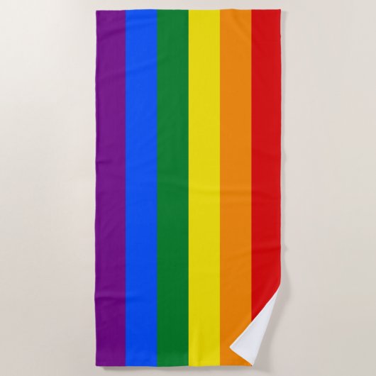 Rainbow Gay Pride Flag Strandlaken (Voorkant)