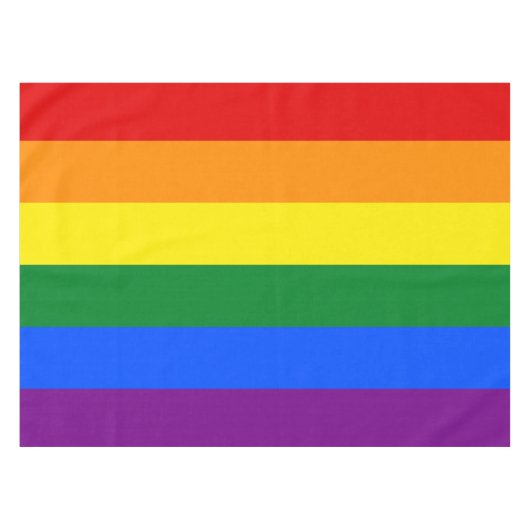 Rainbow Gay Pride Flag Tafelkleed (Voorkant (Horizontaal))