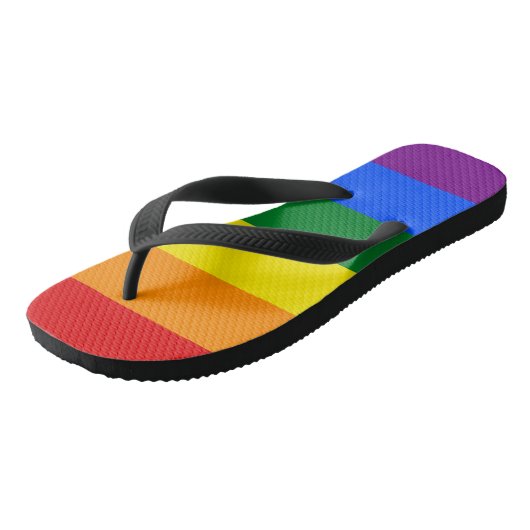 Rainbow Gay Pride Flag Teenslippers (Schuin)
