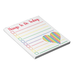 Rainbow Gay Pride LGBT Heart Love Do List Notitieblok