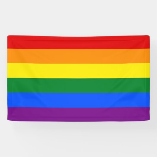 Rainbow Gay Pride LGBT Lesbian 6 Stripes Flag Spandoek (Horizontaal)