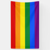 Rainbow Gay Pride LGBT Lesbian 6 Stripes Flag Spandoek (Verticaal)