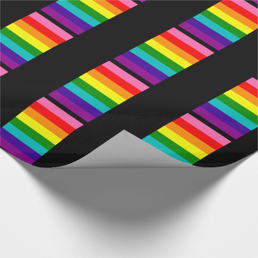 Rainbow Gay Pride LGBT Original 8 Stripes Flag Cadeaupapier (Hoek)