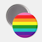 Rainbow Gay Pride LGBT Original 8 Stripes Flag Magneet (Voorkant / Achterkant)