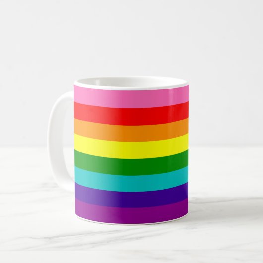Rainbow Gay Pride LGBT Original 8 Stripes Flag Mok (Voorkant links)