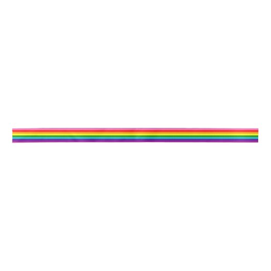 Rainbow Gay Pride LGBT Original 8 Stripes Flag Satijnen Lint (Voorkant)
