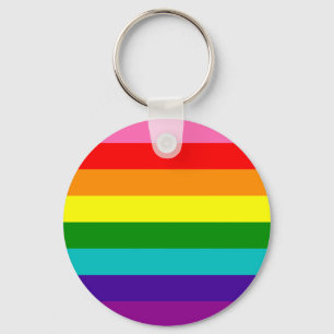 Rainbow Gay Pride LGBT Original 8 Stripes Flag Sleutelhanger