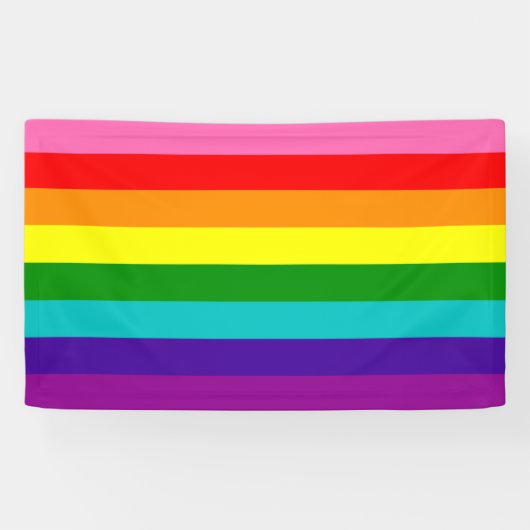 Rainbow Gay Pride LGBT Original 8 Stripes Flag Spandoek (Horizontaal)