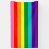 Rainbow Gay Pride LGBT Original 8 Stripes Flag Spandoek (Verticaal)