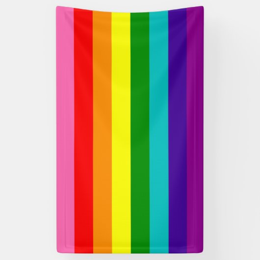 Rainbow Gay Pride LGBT Original 8 Stripes Flag Spandoek (Verticaal)