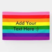 Rainbow Gay Pride LGBT Original 8 Stripes Flag Spandoek (Horizontaal)