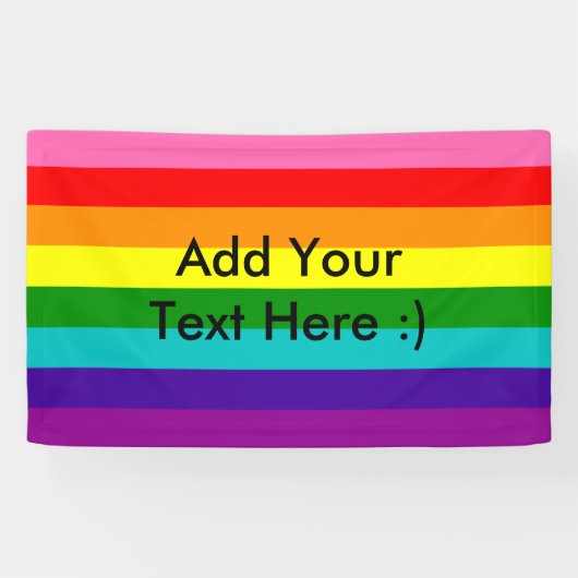 Rainbow Gay Pride LGBT Original 8 Stripes Flag Spandoek (Horizontaal)