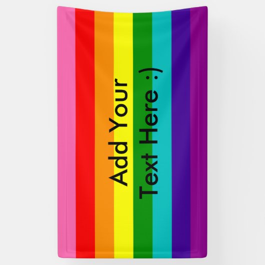 Rainbow Gay Pride LGBT Original 8 Stripes Flag Spandoek (Verticaal)