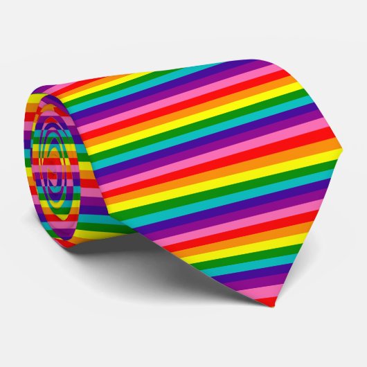 Rainbow Gay Pride LGBT Original 8 Stripes Flag Stropdas (Opgerold)
