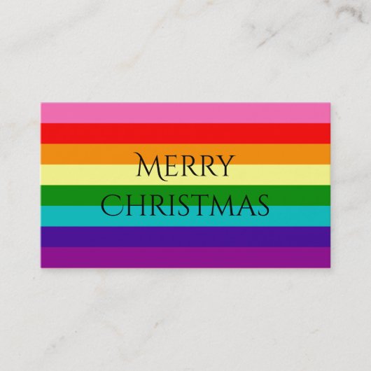 Rainbow Gay Pride LGBT Original 8 Stripes Flag Visitekaartje (Voorkant)