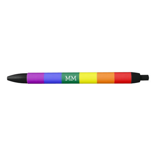 Rainbow Gay Pride LHBT gepersonaliseerd Zwarte Inkt Pen (Voorkant)