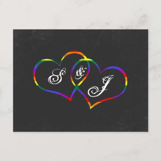 Rainbow Gay Pride Liefde Harten Song Aanvraag Briefkaart (Voorkant)