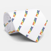 Rainbow Gay Pride op wit Stropdas (Opgerold)
