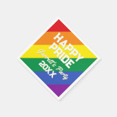 Rainbow Gay Pride Party LGBTQ Custom Paper Servet (Hoek)