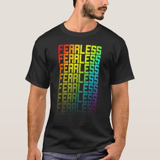 Rainbow Gay Pride Text Fade Graphi, onverdiend T-shirt (Voorkant)