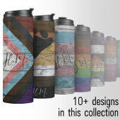 Rainbow Gay Pride Vlag LGBT Hout Graan Custom Naam Thermosbeker