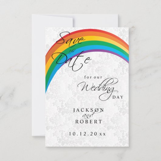Rainbow Gay Save the Date (Voorkant)