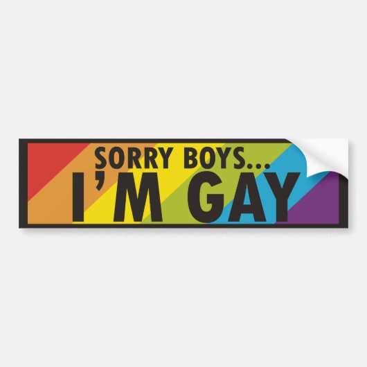 Rainbow Gay Slogan Bumpersticker (Voorkant)