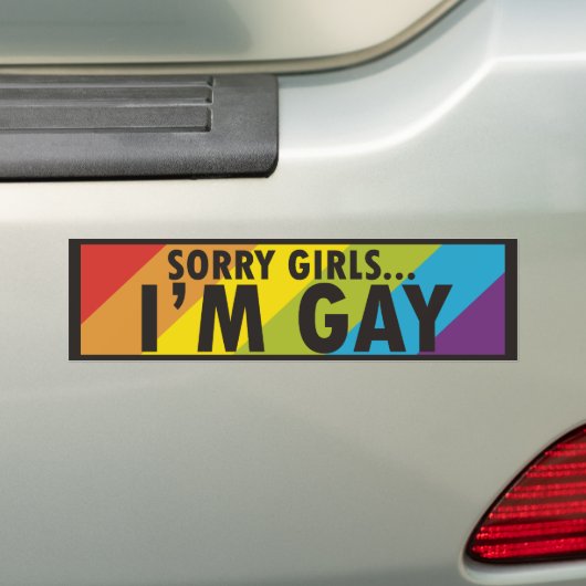 Rainbow Gay Slogan Bumpersticker (Op auto)