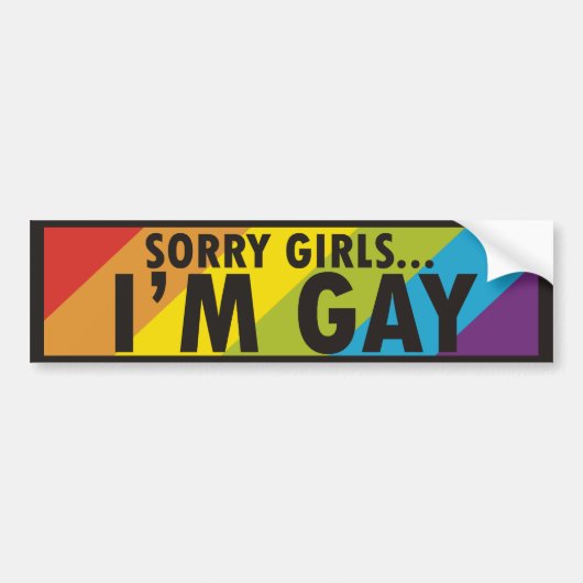 Rainbow Gay Slogan Bumpersticker (Voorkant)