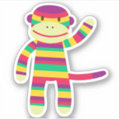 Rainbow Gay Sock Aap Die Cut Sticker (Voorkant)