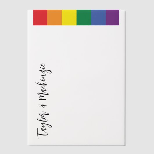 Rainbow Gay Trouwtekst Sjabloon (Voorkant)