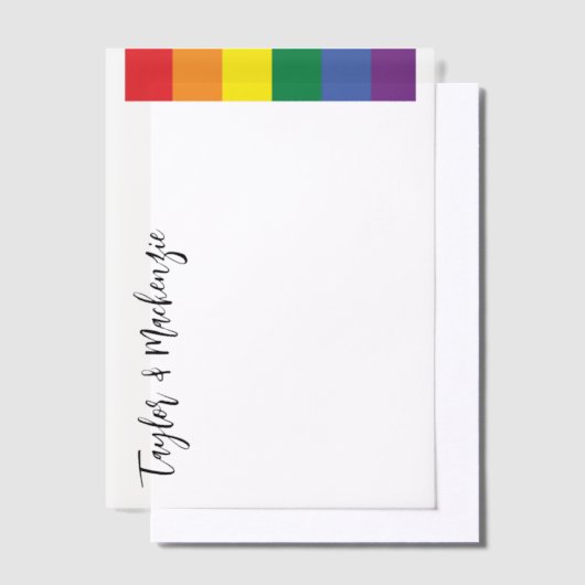 Rainbow Gay Trouwtekst Sjabloon (Offset)