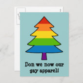 Rainbow Gay Xmas Boom Feestdagenkaart (Voorkant / Achterkant)