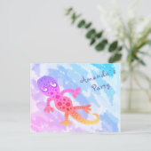 Rainbow Gecko verjaardagsfeestje uitnodigen Uitnodiging Briefkaart (Staand voorkant)