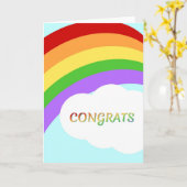 Rainbow Gefeliciteerd Kaart (Gele Bloem)