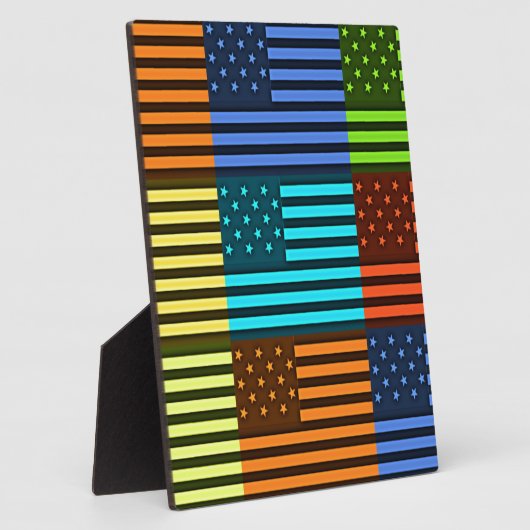 Rainbow-geïnspireerde Amerikaanse motief vlag ontw Fotoplaat (Zijkant)