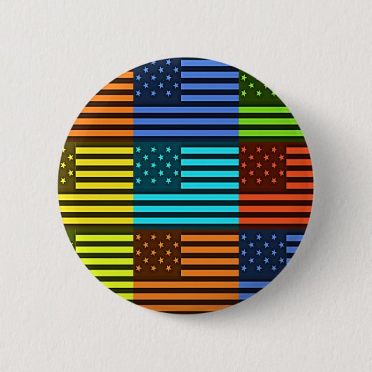 Rainbow-geïnspireerde Amerikaanse motief vlag ontw Ronde Button 5,7 Cm (Voorkant)