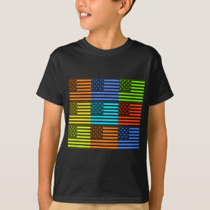 Rainbow-geïnspireerde Amerikaanse motief vlag ontw T-shirt