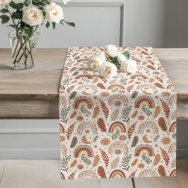Rainbow-geïnspireerde Boho Table Runner Minimalist Lange Tafelloper