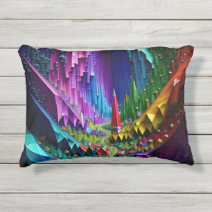 Rainbow Gem Kunst Buitenkussen