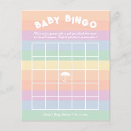 Rainbow Gender Neutral Baby shower Bingogame