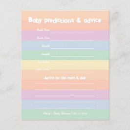 Rainbow Gender Neutral Baby shower Guessing spel