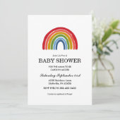 Rainbow Gender Neutral Baby shower Kaart (Staand voorkant)